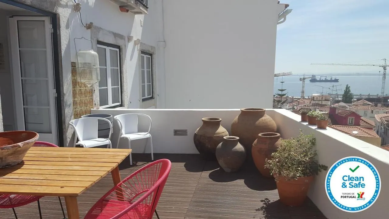 Alfama Terrace: Historic Charm with River Views Lisbon Apartment